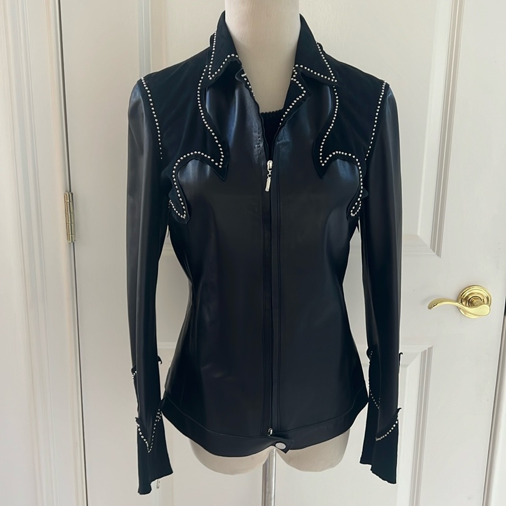 Shasta Leather & Suede Modern Western Jacket. 40